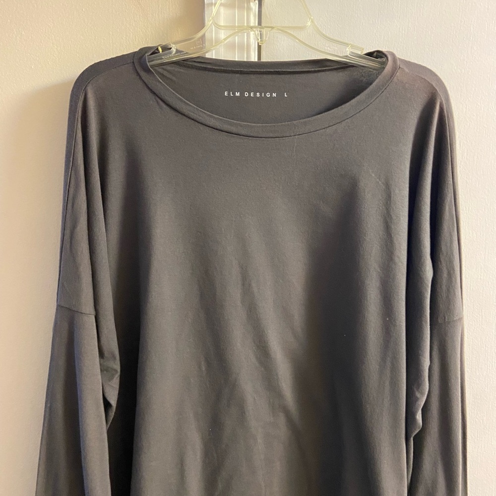 Elm Design Charcoal Long Sleeve Women's Top Large NWT - Picture 4 of 10